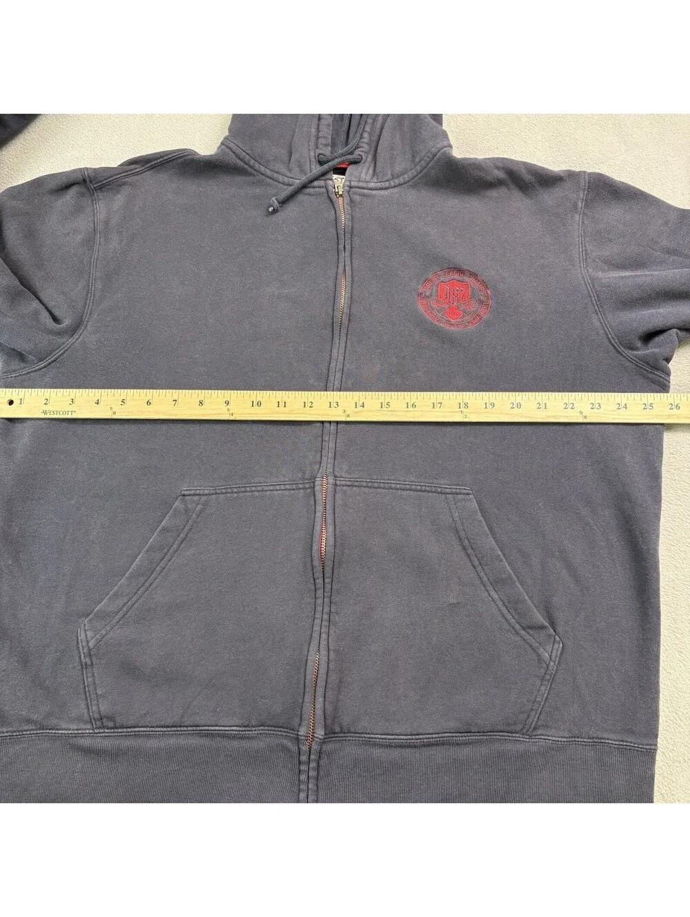 Vintage Aeropostale Zip Up Hoodie Size Large Navy Blue Faded
